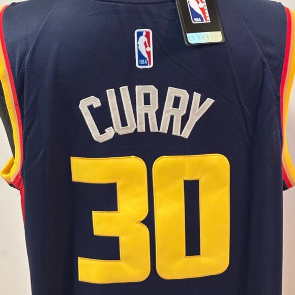 Golden State Warriors Stephen Curry # 30 Jersey Blue/Yellow , Unisex - Picture 8 of 12